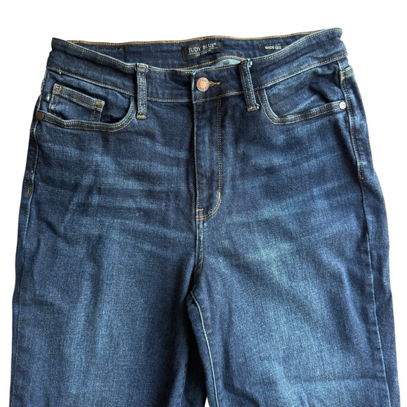 Judy Blue Denim Jeans SUNDAY CHILL HIGH RISE CROPPED WIDE LEG Blue Size 11/30 - Picture 3 of 9